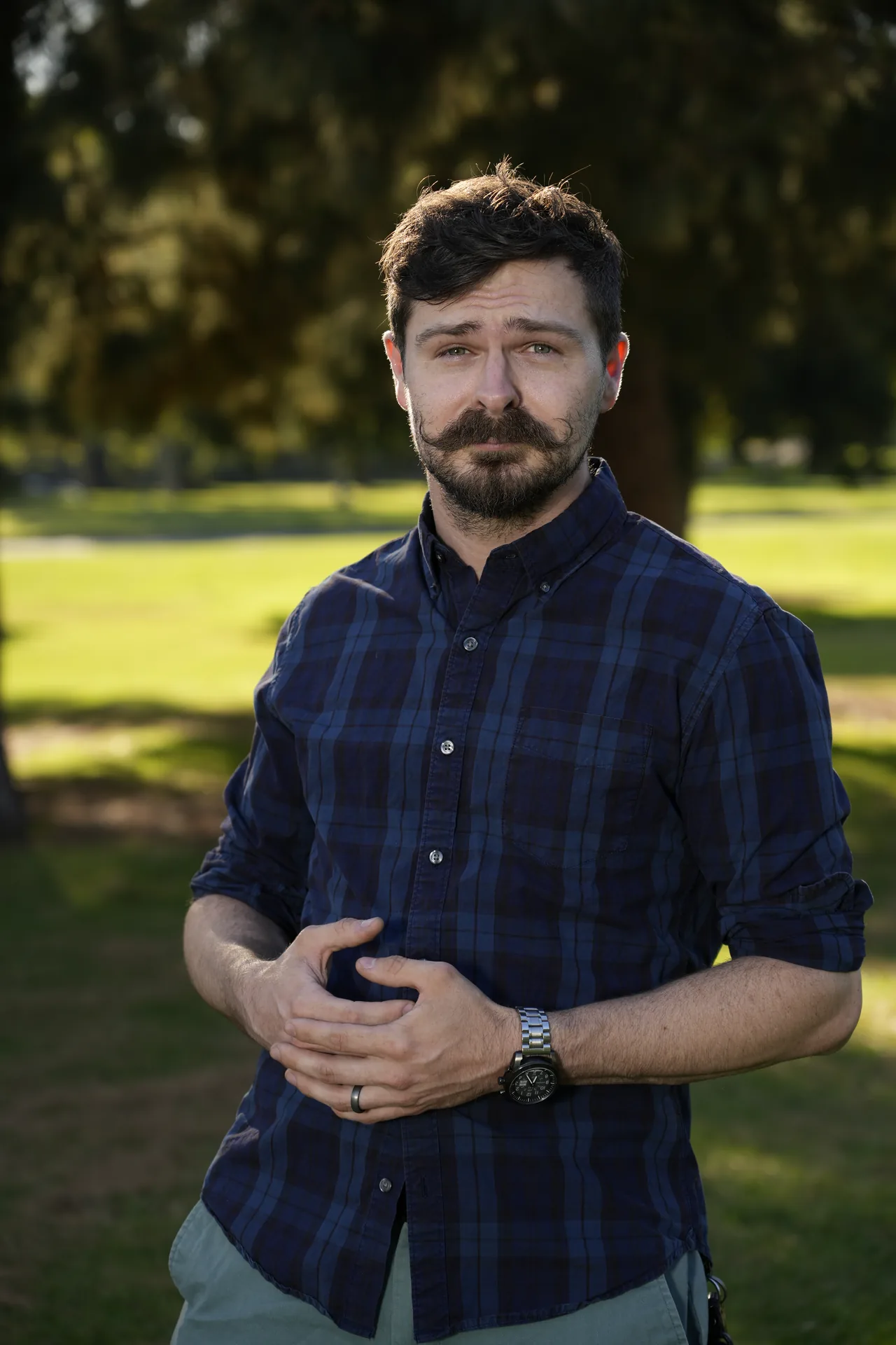 On-location corporate headshot of a man photographed outdoors in Los Angeles
